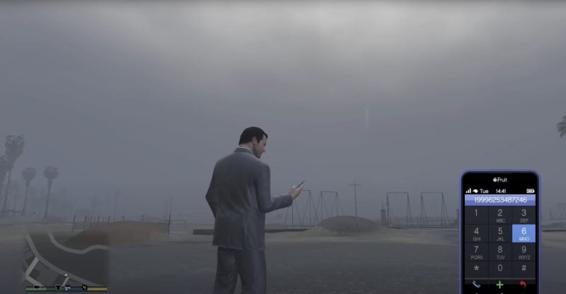 Changing the weather in Los Santos with the weather cheat code.